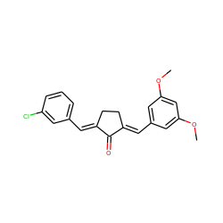 COc1cc(/C=C2\CC/C(=C\c3cccc(Cl)c3)C2=O)cc(OC)c1 ZINC001772627075