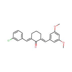 COc1cc(/C=C2\CCC/C(=C\c3cccc(Cl)c3)C2=O)cc(OC)c1 ZINC000095596941