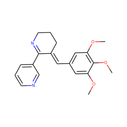 COc1cc(/C=C2\CCCN=C2c2cccnc2)cc(OC)c1OC ZINC000049803847