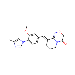 COc1cc(/C=C2\CCCN3C(=O)CON=C23)ccc1-n1cnc(C)c1 ZINC000068205888