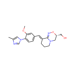 COc1cc(/C=C2\CCCN3C[C@@H](CO)ON=C23)ccc1-n1cnc(C)c1 ZINC000095576244