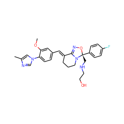 COc1cc(/C=C2\CCCN3C2=NO[C@]3(CNCCO)c2ccc(F)cc2)ccc1-n1cnc(C)c1 ZINC000073197152