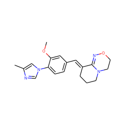 COc1cc(/C=C2\CCCN3CCON=C23)ccc1-n1cnc(C)c1 ZINC000095572704