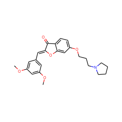 COc1cc(/C=C2\Oc3cc(OCCCN4CCCC4)ccc3C2=O)cc(OC)c1 ZINC000299819267