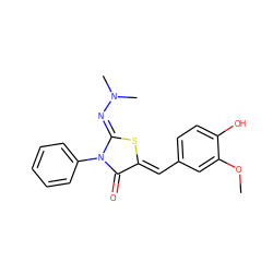 COc1cc(/C=C2\S/C(=N\N(C)C)N(c3ccccc3)C2=O)ccc1O ZINC000049112981