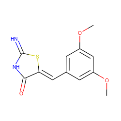 COc1cc(/C=C2\SC(=N)NC2=O)cc(OC)c1 ZINC000005007272