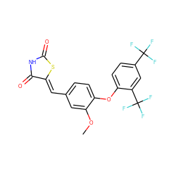 COc1cc(/C=C2\SC(=O)NC2=O)ccc1Oc1ccc(C(F)(F)F)cc1C(F)(F)F ZINC000066066634