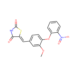 COc1cc(/C=C2\SC(=O)NC2=O)ccc1Oc1ccccc1[N+](=O)[O-] ZINC000066075256