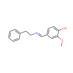 COc1cc(/C=N/CCc2ccccc2)ccc1O ZINC000002819938