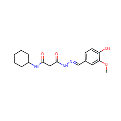 COc1cc(/C=N/NC(=O)CC(=O)NC2CCCCC2)ccc1O ZINC000000335760