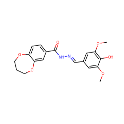 COc1cc(/C=N/NC(=O)c2ccc3c(c2)OCCCO3)cc(OC)c1O ZINC001772614200