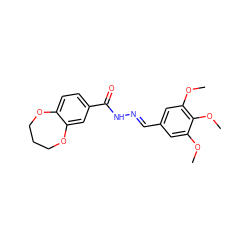 COc1cc(/C=N/NC(=O)c2ccc3c(c2)OCCCO3)cc(OC)c1OC ZINC001772608875