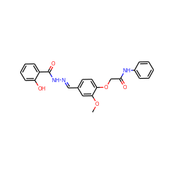COc1cc(/C=N/NC(=O)c2ccccc2O)ccc1OCC(=O)Nc1ccccc1 ZINC000000832762