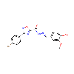 COc1cc(/C=N/NC(=O)c2nc(-c3ccc(Br)cc3)no2)ccc1O ZINC000095580081