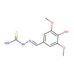 COc1cc(/C=N/NC(N)=S)cc(OC)c1O ZINC000005357243