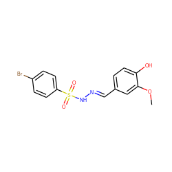 COc1cc(/C=N/NS(=O)(=O)c2ccc(Br)cc2)ccc1O ZINC000001218198