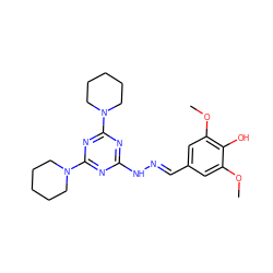 COc1cc(/C=N/Nc2nc(N3CCCCC3)nc(N3CCCCC3)n2)cc(OC)c1O ZINC000006906033