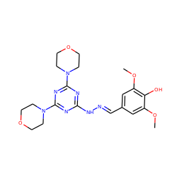 COc1cc(/C=N/Nc2nc(N3CCOCC3)nc(N3CCOCC3)n2)cc(OC)c1O ZINC000006906035