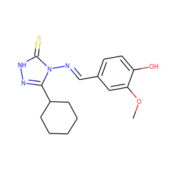 COc1cc(/C=N/n2c(C3CCCCC3)n[nH]c2=S)ccc1O ZINC000001246179