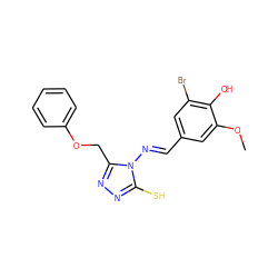 COc1cc(/C=N/n2c(S)nnc2COc2ccccc2)cc(Br)c1O ZINC000001243476