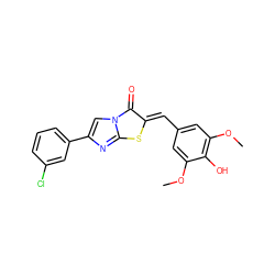 COc1cc(/C=c2\sc3nc(-c4cccc(Cl)c4)cn3c2=O)cc(OC)c1O ZINC000169353884