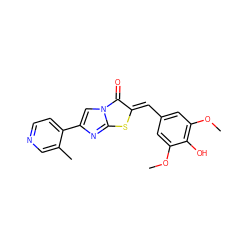 COc1cc(/C=c2\sc3nc(-c4ccncc4C)cn3c2=O)cc(OC)c1O ZINC000169353883