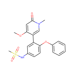 COc1cc(=O)n(C)cc1-c1cc(NS(C)(=O)=O)ccc1Oc1ccccc1 ZINC000207232627