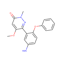 COc1cc(=O)n(C)nc1-c1cc(N)ccc1Oc1ccccc1 ZINC000142379517