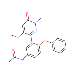 COc1cc(=O)n(C)nc1-c1cc(NC(C)=O)ccc1Oc1ccccc1 ZINC000217389752