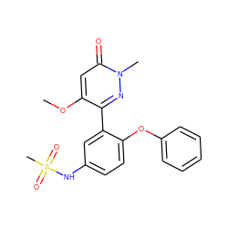 COc1cc(=O)n(C)nc1-c1cc(NS(C)(=O)=O)ccc1Oc1ccccc1 ZINC000207185669