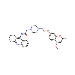 COc1cc(=O)oc2cc(OCCN3CCN(CC(=O)Nc4c5c(nc6ccccc46)CCCC5)CC3)ccc12 ZINC000096271824