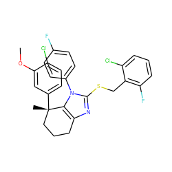 COc1cc([C@@]2(C)CCCc3nc(SCc4c(F)cccc4Cl)n(-c4ccc(F)cc4)c32)ccc1Cl ZINC001772589092