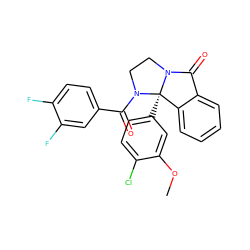 COc1cc([C@@]23c4ccccc4C(=O)N2CCN3C(=O)c2ccc(F)c(F)c2)ccc1Cl ZINC000299840899