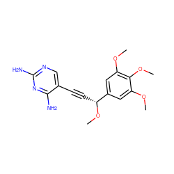 COc1cc([C@@H](C#Cc2cnc(N)nc2N)OC)cc(OC)c1OC ZINC000014968165