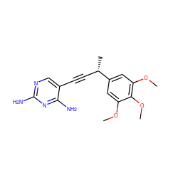 COc1cc([C@@H](C)C#Cc2cnc(N)nc2N)cc(OC)c1OC ZINC000014968131