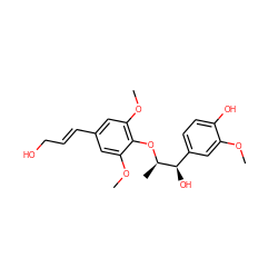 COc1cc([C@@H](O)[C@@H](C)Oc2c(OC)cc(/C=C/CO)cc2OC)ccc1O ZINC001772587706