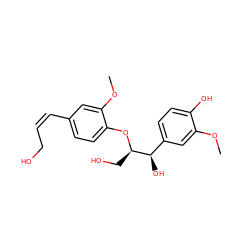 COc1cc([C@@H](O)[C@@H](CO)Oc2ccc(/C=C\CO)cc2OC)ccc1O ZINC000014438133