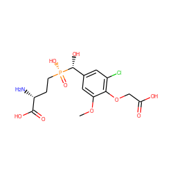 COc1cc([C@@H](O)[P@](=O)(O)CC[C@@H](N)C(=O)O)cc(Cl)c1OCC(=O)O ZINC001772645070
