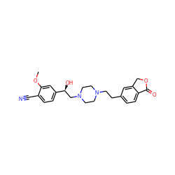 COc1cc([C@@H](O)CN2CCN(CCc3ccc4c(c3)COC4=O)CC2)ccc1C#N ZINC000113486051