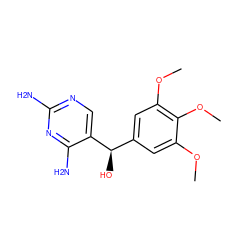 COc1cc([C@@H](O)c2cnc(N)nc2N)cc(OC)c1OC ZINC000013760478