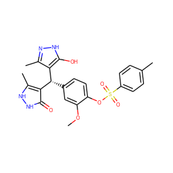 COc1cc([C@@H](c2c(C)n[nH]c2O)c2c(C)[nH][nH]c2=O)ccc1OS(=O)(=O)c1ccc(C)cc1 ZINC000008670776