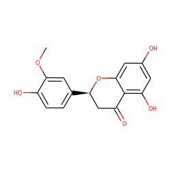 COc1cc([C@@H]2CC(=O)c3c(O)cc(O)cc3O2)ccc1O ZINC000004098322