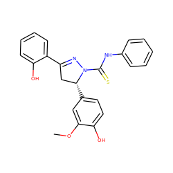 COc1cc([C@@H]2CC(c3ccccc3O)=NN2C(=S)Nc2ccccc2)ccc1O ZINC000029044747