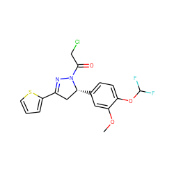 COc1cc([C@@H]2CC(c3cccs3)=NN2C(=O)CCl)ccc1OC(F)F ZINC000003886986