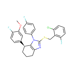 COc1cc([C@@H]2CCCc3nc(SCc4c(F)cccc4Cl)n(-c4ccc(F)cc4)c32)ccc1F ZINC001772606516