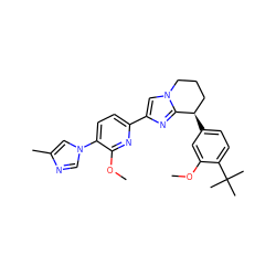 COc1cc([C@@H]2CCCn3cc(-c4ccc(-n5cnc(C)c5)c(OC)n4)nc32)ccc1C(C)(C)C ZINC000068245609