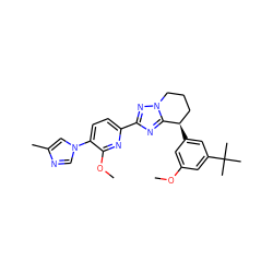 COc1cc([C@@H]2CCCn3nc(-c4ccc(-n5cnc(C)c5)c(OC)n4)nc32)cc(C(C)(C)C)c1 ZINC000149032557