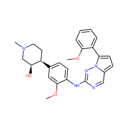 COc1cc([C@@H]2CCN(C)C[C@@H]2O)ccc1Nc1ncc2ccc(-c3ccccc3OC)n2n1 ZINC000114009638