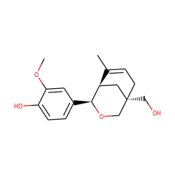 COc1cc([C@@H]2OC[C@]3(CO)CC=C(C)[C@H]2C3)ccc1O ZINC000028136565