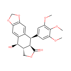 COc1cc([C@@H]2c3cc4c(cc3[C@H](O)[C@H]3COC(=O)[C@H]23)OCO4)cc(OC)c1OC ZINC000003861806